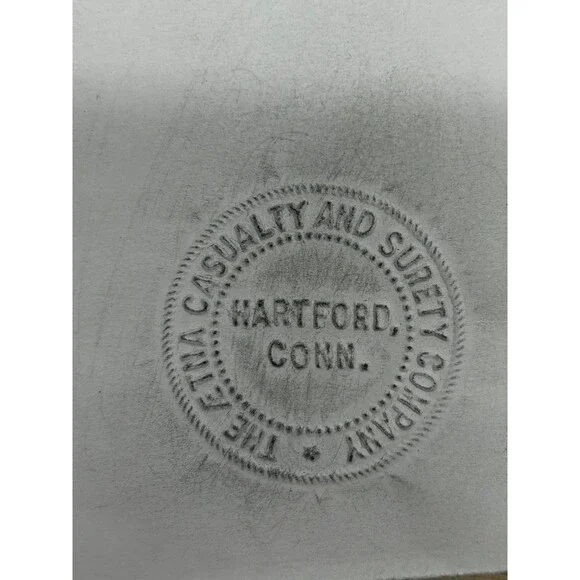 Antique Parker Cast Iron Etna Casualty & Surety Company Push Seal Emboser Stamp